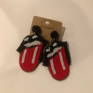 Rolling Stones beaded earrings